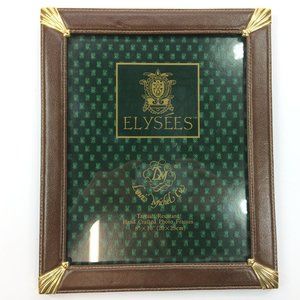 Leather Stitched Picture Frame with Decorative Metal Corners